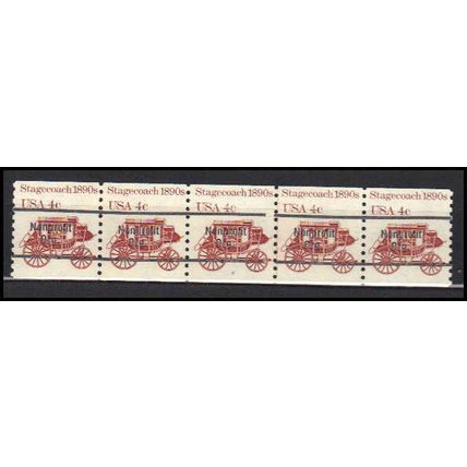 1898Ab 4c Stagecoach Fine MNH Dry Gum PNC 6/5 Line Gap AA0117