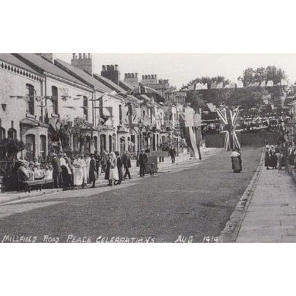 York Millfield Road Victory Day WW1 Celebrations RPC Large Postcard