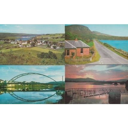 The Mound Jumping Salmon Sunset Loch Shin Aerial Sutherland 4x 1970s Postcard