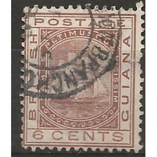 British Guiana 1882 SG173 6c Brown Wmk Crown CA Fine Used . .