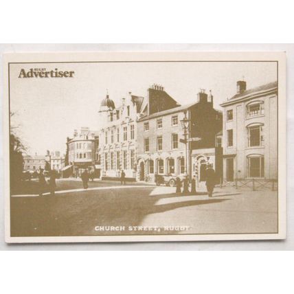 postcard old view of Church Street, Rugby
