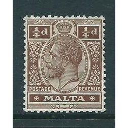 malta stamps george v sg69a sg 69a hm multiple crown ca wmk (1) deep brown