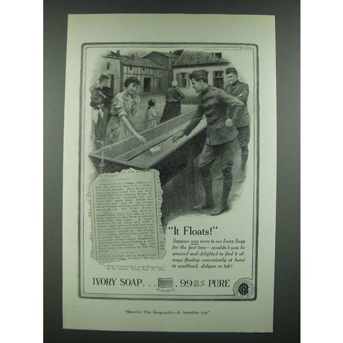 1919 Ivory Soap Ad - It Floats!