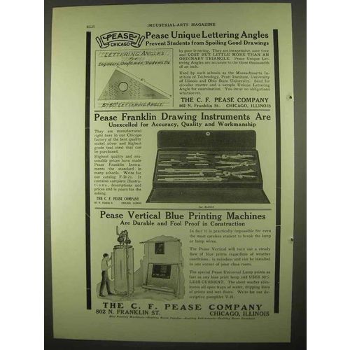 1922 Pease Ad - Lettering Angles; Drawing Instruments