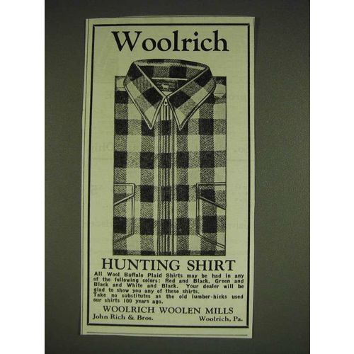 1934 Woolrich Hunting Shirt Ad