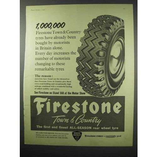 1960 Firestone Town & Country Tires Tyres Ad