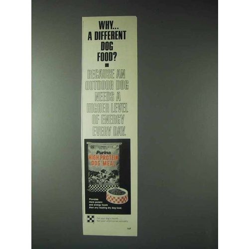 1973 Purina High Protein Dog Meal Ad - Why Different?