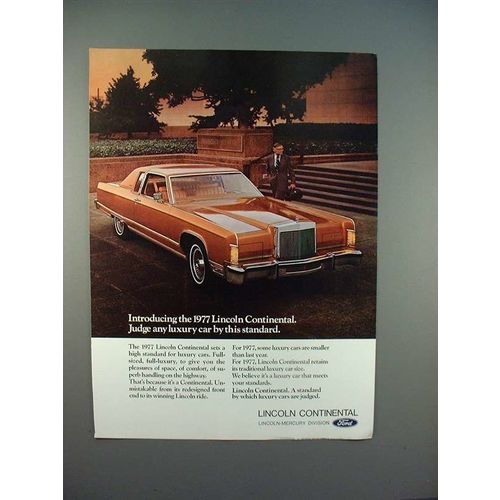 1977 Lincoln Continental Car Ad - Judge by Standard