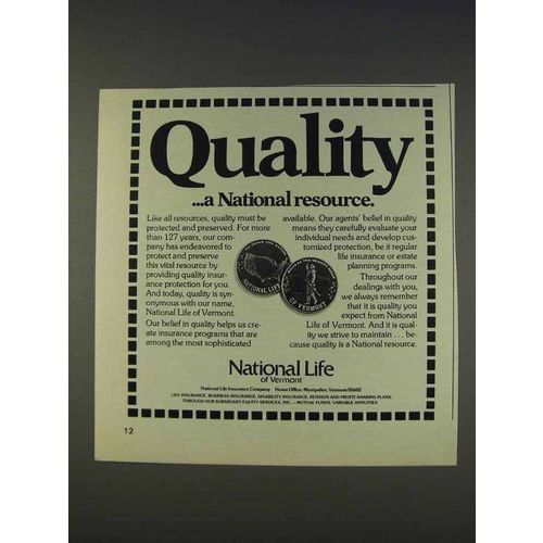 1977 National Life of Vermont Ad - Quality