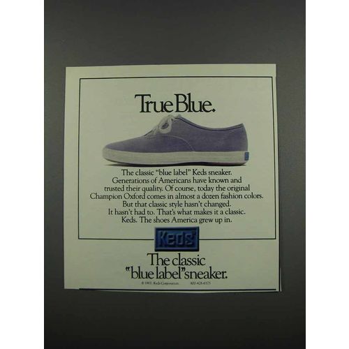 1983 Keds Blue Label Sneaker Ad - True Blue