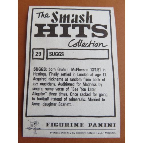 Smash Hits 1984 Panini Sticker No 29 Suggs