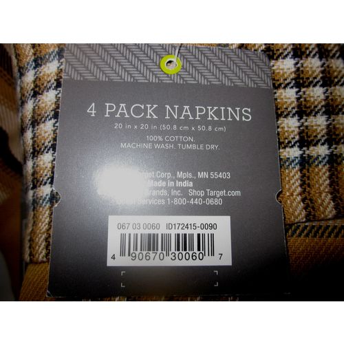 Threshold Gold Brown Tablecloth & 8 Napkin Set 60 x 84 Oblong Cotton