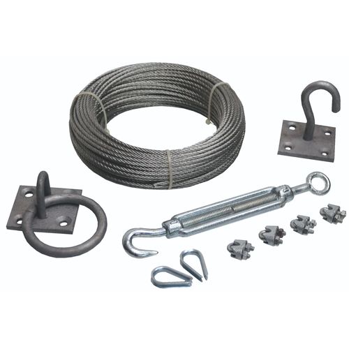 30m x 3mm Catenary / Overhead Galvanised Wire Kit including Accessories