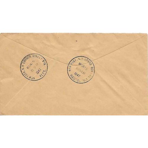 Canada Special Delivery Air Mail Combo 1947 #CE4 Drummondville Quebec to USA