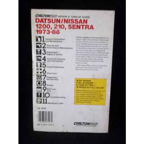 1973-1986 Datsun Nissan 1200 210 Sentra Chilton Repair Manual 7197