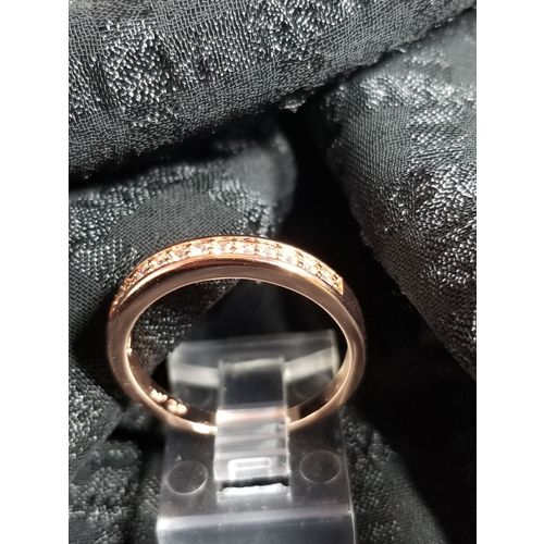 Genvieve Wedding Band 18K Rose Gold AAA CZ Size 7.75