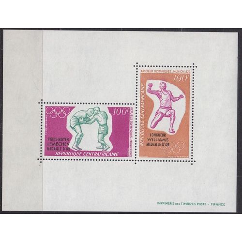 ZENTRALAFRIKA CENTRAL AFRICA [1972] MiNr 0291-92 Block 6 ( **/mnh ) Olympiade