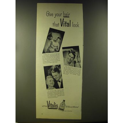 1946 Vitalis Hair Tonic Ad - Give your hair that Vital look