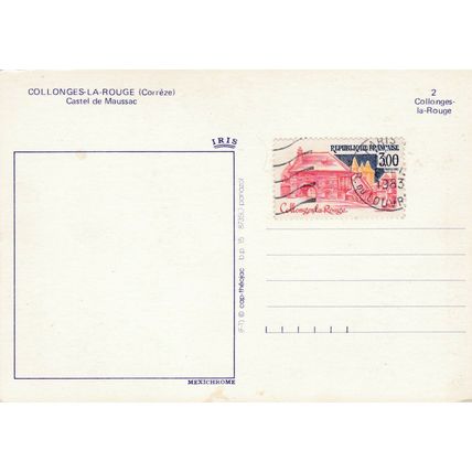 Castel Maussac Collonges La Rouge France Postcard 1983 used VGC