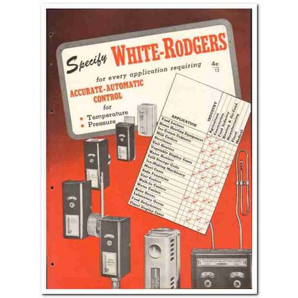 White-Rodgers Electric Company 1946 vintage industrial catalog control