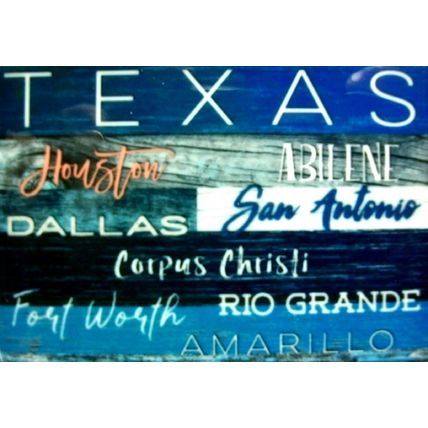 Texas Cities Porcelain Fridge Magnet