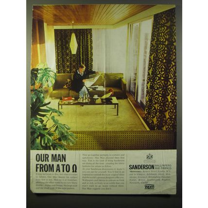 1965 Sanderson Wallpapers and Fabrics Ad - Our Man From A to ½