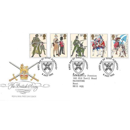 1983 British Army Illustrated FDC ALDERSHOT CDS .