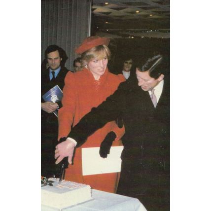 Princess Diana Cuts The Cake at Guildford Royal Postcard