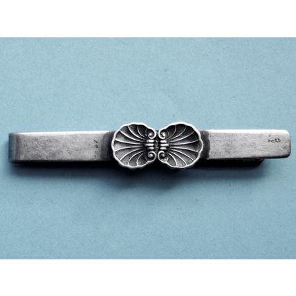 John Lauritzen ( Denmark ) Early Silver Scallop Clam Shell Tie Clip 1950’s