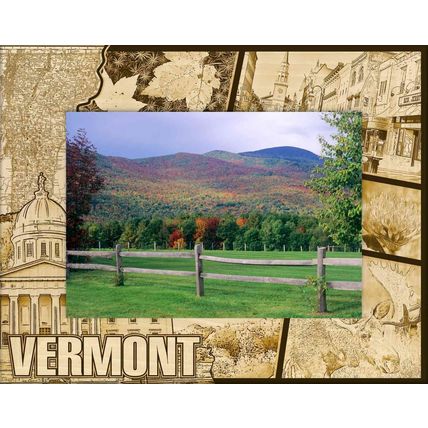 Vermont Laser Engraved Wood Picture Frame Landscape (5 x 7)