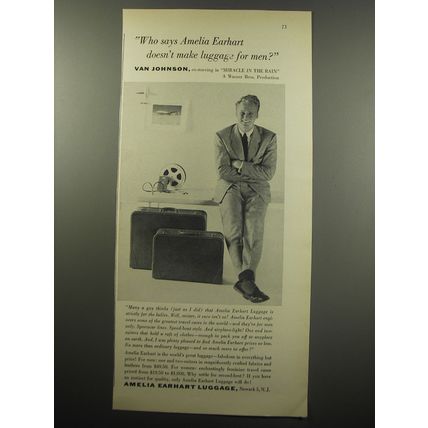1955 Amelia Earhart luggage Advertisement - Van Johnson