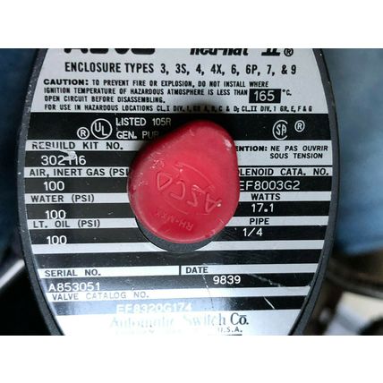 STONEL PQ8YC3R QUARTZ PG VALVE,EL-O-MATIC ESA 40-4-A,1" PVC,ASCO EF8320G174,TH
