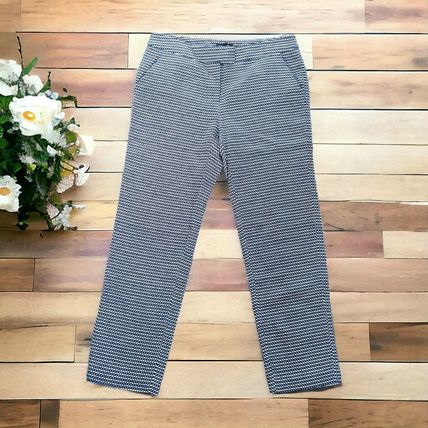 Cynthia Rowley Navy Blue White Cropped Trousers Size 6