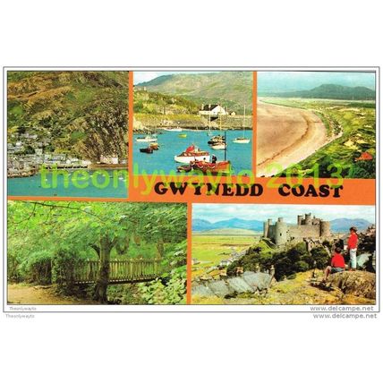 GWYNEDD COAST, 5 SCENES, MERIONETH, WALES, 1979, Postcard