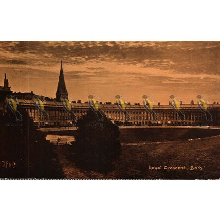 Royal Crescent, Bath, Somerset, Delittle, Fenwick Postcard, 1906