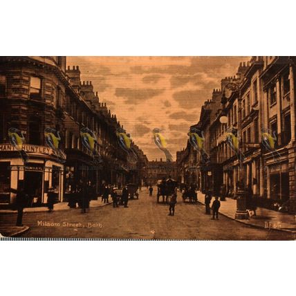 Milsom Street, Bath, Delittle, Fenwick Postcard, 1906