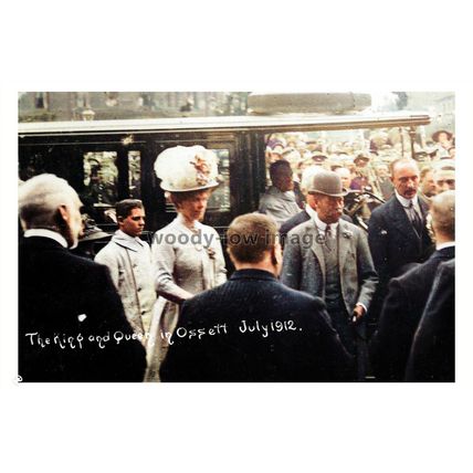 ptc5425 - Yorks. - The King & Queen in 1912 at the Town Hall, Ossett - print 6x4