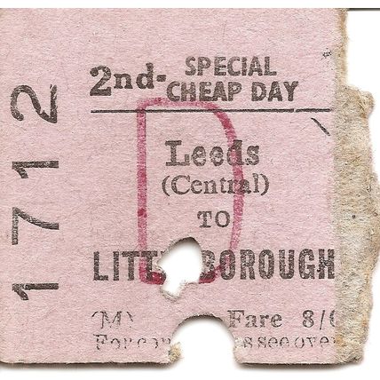 B.R.B. Edmondson Ticket - Leeds Central to Littleborough