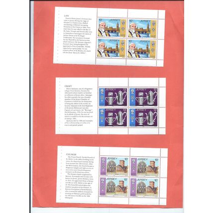 Jersey stamps. 1985 Huguenot Heritage booklet panes MNH (AK634)