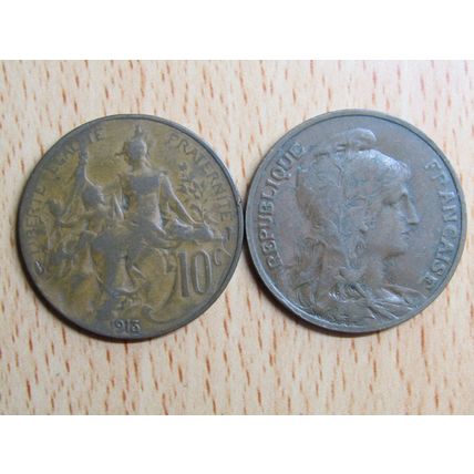 France Republic 1913 10 Centimes Coin