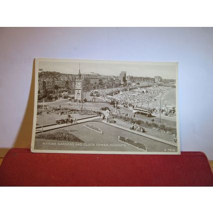 MARINE GARDENS & CLOCK TOWER, MARGATE, KENT unused vintage postcard by A H & S =