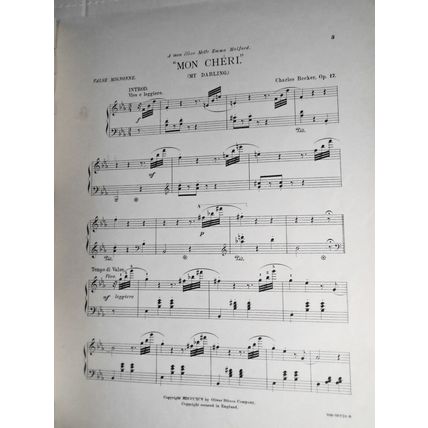 Mon cheri ... Valse mignonne pour piano. Op. 17, by Charles Becker. 1895