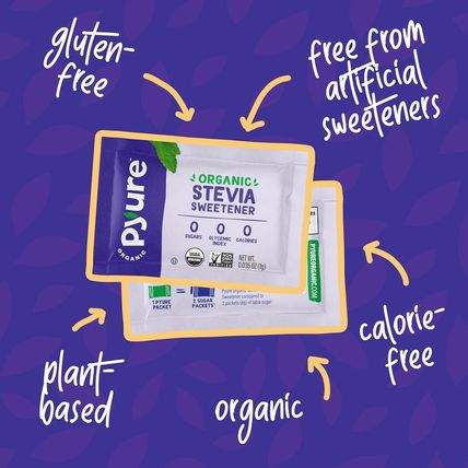 Pyure Organic Stevia Packets | Granulated Sugar Packets - White Sugar Substitute