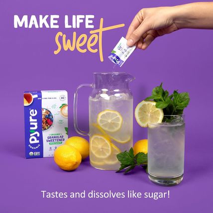 Pyure Organic Stevia Packets | Granulated Sugar Packets - White Sugar Substitute