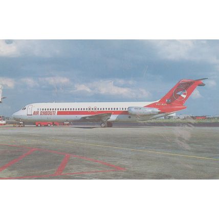 Air Djibouti Douglas DC9 32 Civil Aircraft Postcard (QA296)