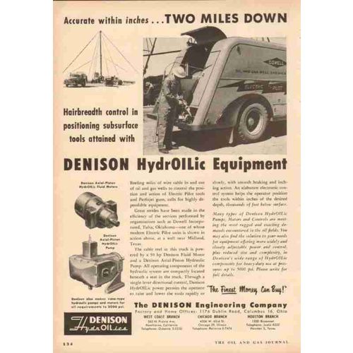 denison engineering company 1953 hydroilic equipment miles vintage ad