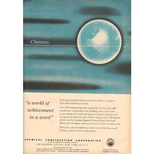 chemical construction corp 1953 chemico world achievement vintage ad