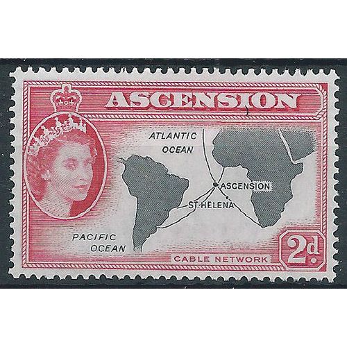 Ascension Island 1956 SG60 2d Black & Carmine-Red Mounted Mint.. .