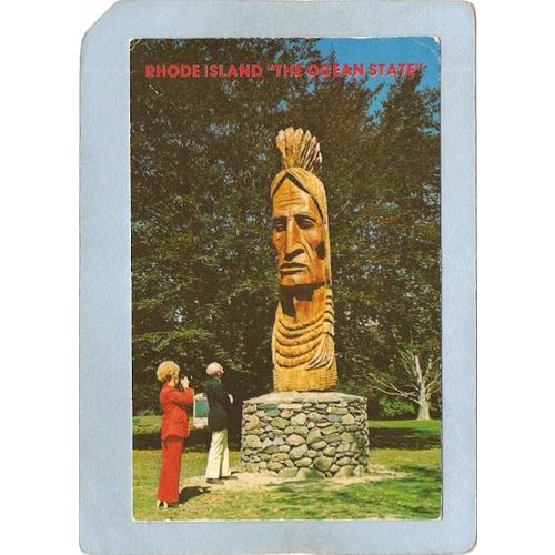 Rhode Island Narragansett Wood Statue At Sprague Park~743