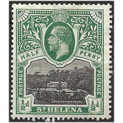 St Helena 1912 SG72 1/2d Black & Green Mounted Mint . ..